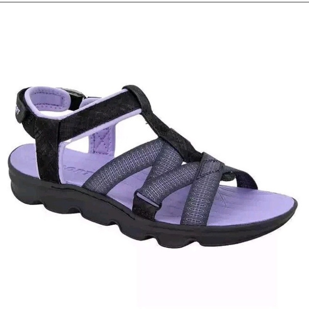 J Sport Jambu Womens Water Ready Strappy Athletic Sandals Black Purple Size 9